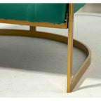 Velvet Accent Armchair with Gold Metal Frame