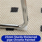 Rattan Dining Chairs with Chrome Legs, Set of 2